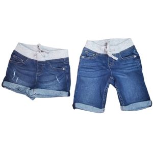 Girl's Justice blue jean shorts(size 7) & Bermuda shorts(size 7 slim) bundle